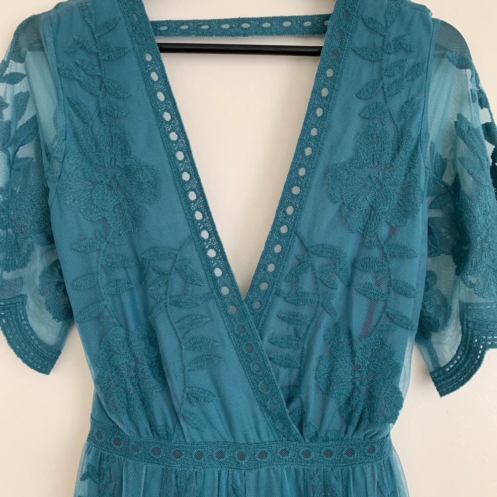 NWT Honey Punch Lace Jumpsuit with Romper under - Picture 6 of 8